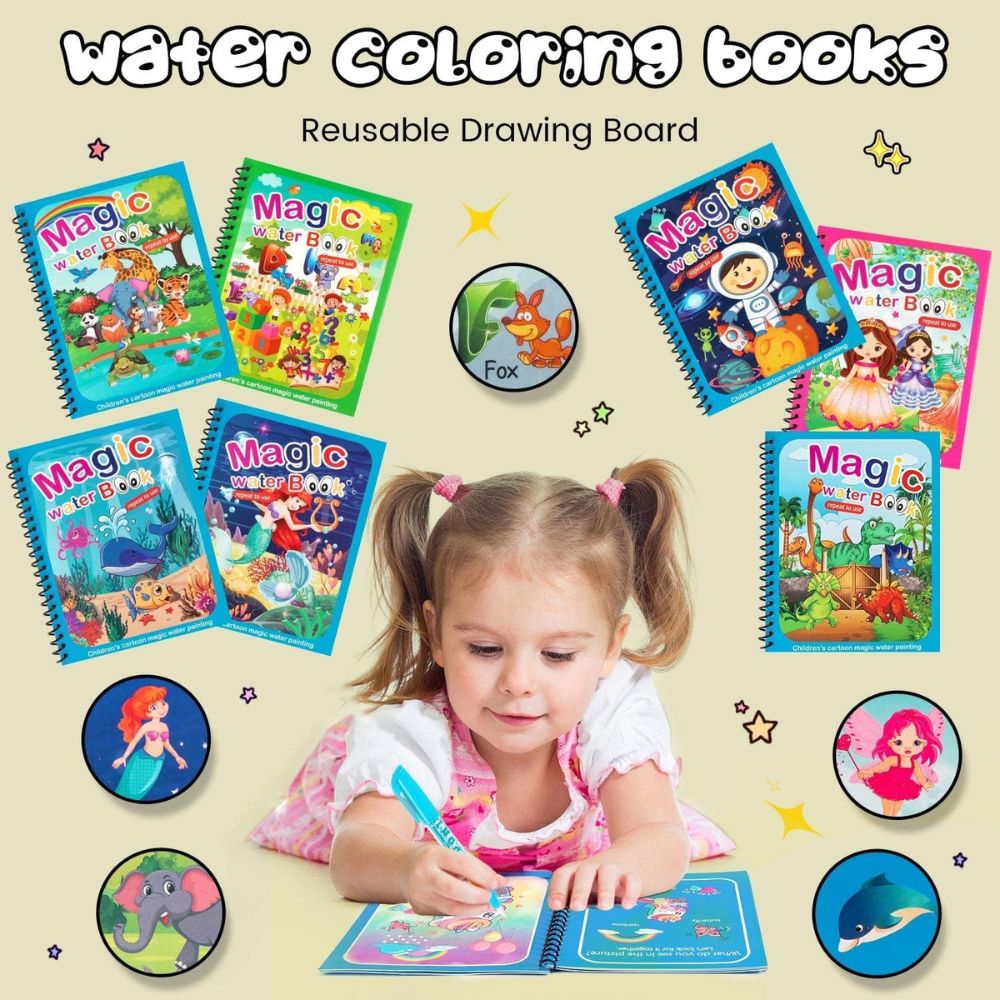 Reusable Magic Coloring Water Book (Buy 2 Books & 2 Pens And Get 2 Sets Free)